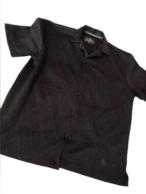 Saints Studio Mens Textured Short Sleeve Button Up.